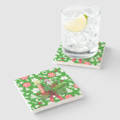 Onderzetter met kerstmarmer, kerstkaars (Zijkant)