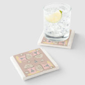 Onderzetter met kerstmarmer, Koffie Cappucino (Zijkant)