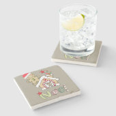 Onderzetter met kerstmarmer, ontbijtkoek (Zijkant)