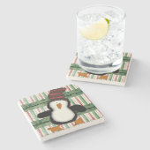 Onderzetter met kerstmarmer, Penguin Stripe (Zijkant)