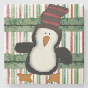Onderzetter met kerstmarmer, Penguin Stripe