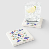 Onderzetter met kerstmarmer, roodbruin, haaienvis (Zijkant)