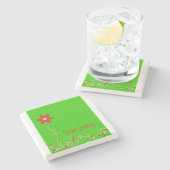 Onderzetter met kerstmarmer, Seizoensgroeten (Zijkant)