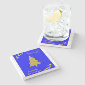 Onderzetter met kerstmarmer, Seizoensgroeten (Zijkant)