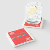 Onderzetter met kerstmarmer, Seizoensgroeten (Zijkant)