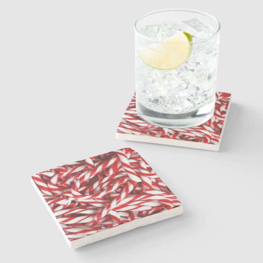 Onderzetter met kerstmarmer, snoepriet (Zijkant)