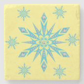 Onderzetter met kerstmarmer, Snowflake (Voorkant)