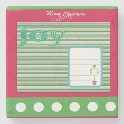 Onderzetter met kerstmarmer Stone, Onderzetter met (Voorkant)