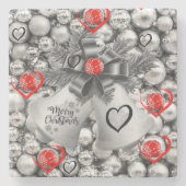 Onderzetter met kerstmarmer, vrolijk kerstfeest (Voorkant)