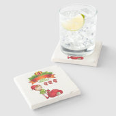 Onderzetter met kerstmarmer, vrolijk kerstfeest (Zijkant)