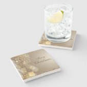 Onderzetter met kerstmarmer, vrolijk kerstfeest (Zijkant)