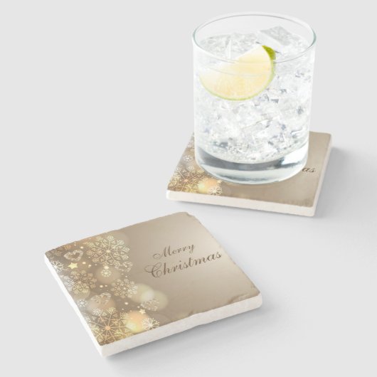 Onderzetter met kerstmarmer, vrolijk kerstfeest (Zijkant)