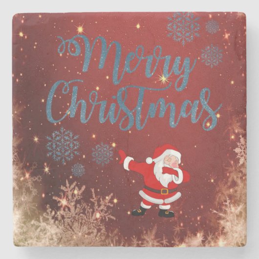 Onderzetter met kerstmarmer, vrolijk kerstfeest (Voorkant)
