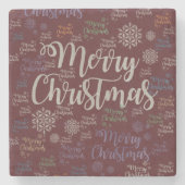 Onderzetter met kerstmarmer, vrolijk kerstfeest (Voorkant)