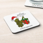 Onderzetter met Kerstmis Cthulhu (Linkerzijde)