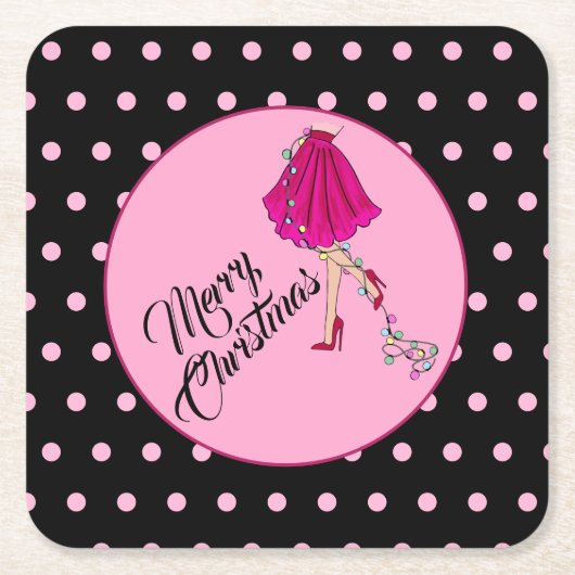 Onderzetter met kerstpapier voor kort kerstpapier (Voorkant)