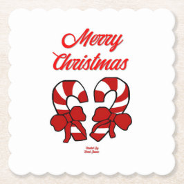 Onderzetter met kerstsnoepkanen, gescand vierkant