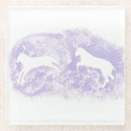 Onderzetter met paardenontwerp glazen onderzetter