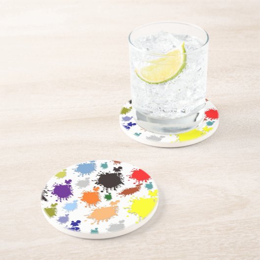 Onderzetter met plash-verf (Zijkant)