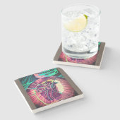 Onderzetter met Prosecco en union aangepaste kunst (Zijkant)