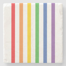 Onderzetter met regenboogstrips