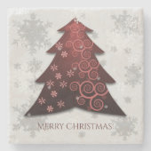 Onderzetter met rode kerstboomsteen (Voorkant)