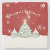 Onderzetter met rode sneeuwstaafstaafje (Voorkant)