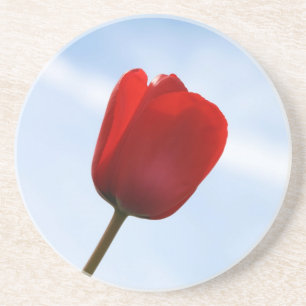 Onderzetter met rode tulpen