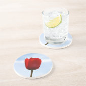 Onderzetter met rode tulpen (Zijkant)