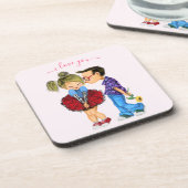 Onderzetter met Romantic Couple - Liefde (Linkerzijde)