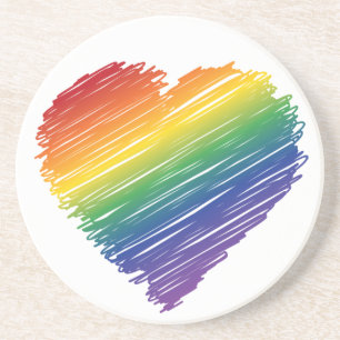 Onderzetter met ronde stenen regenboogkrabbel
