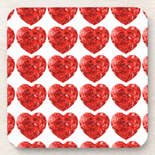 Onderzetter met rood diamant, hard (Voorkant)