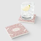 Onderzetter met roze Floral Stone (Zijkant)