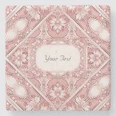 Onderzetter met roze Floral Stone (Voorkant)