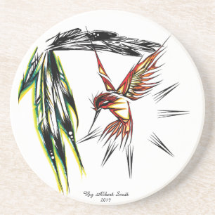 Onderzetter met standaard-kolibrietentotemstijl