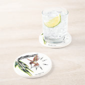 Onderzetter met standaard-kolibrietentotemstijl (Zijkant)