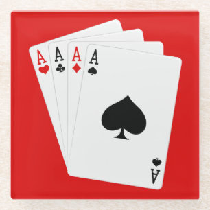 Onderzetter met vier Aces-glas