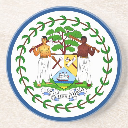 Onderzetter met vlag van Belize (Voorkant)