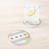 Onderzetter met vlag van Chicago (Zijkant)