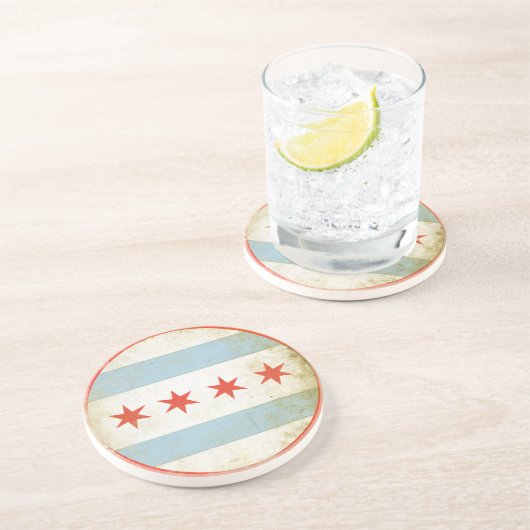 Onderzetter met vlag van Chicago (Zijkant)