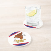 Onderzetter met vlag van de Amerikaanse Samoa (VS) (Zijkant)