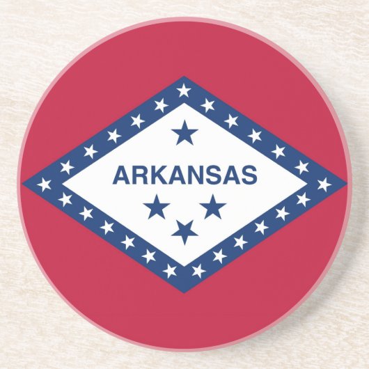 Onderzetter met vlag van de Arkansas, Verenigde St (Voorkant)