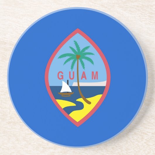 Onderzetter met vlag van de Guam, Verenigde Staten (Voorkant)
