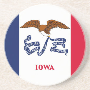 Onderzetter met vlag van de Iowa, VS