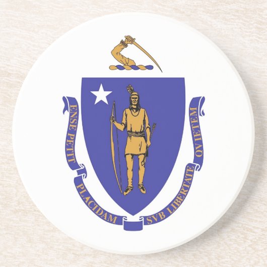Onderzetter met vlag van de Massachusetts, Verenig (Voorkant)