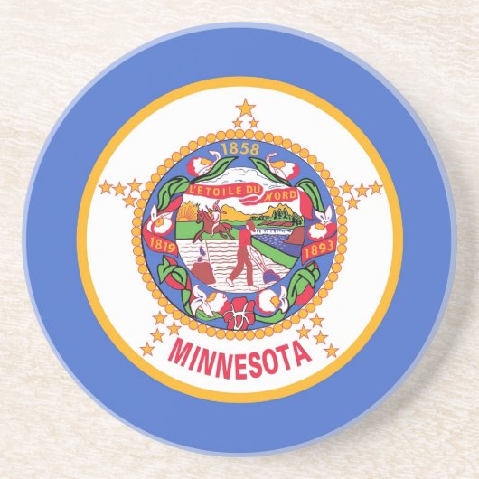 Onderzetter met vlag van de Minnesota, Verenigde S (Voorkant)