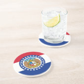 Onderzetter met Vlag van de Missouri, Verenigde St (Zijkant)