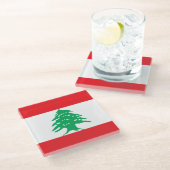 Onderzetter met vlag van Libanon (Schuin)
