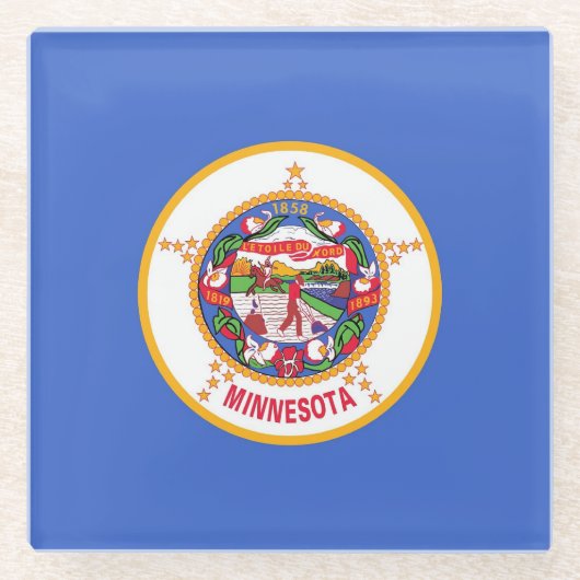 Onderzetter met vlag van Minnesota, Verenigde Stat (Voorkant)
