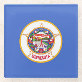 Onderzetter met vlag van Minnesota, Verenigde Stat Glazen Onderzetter